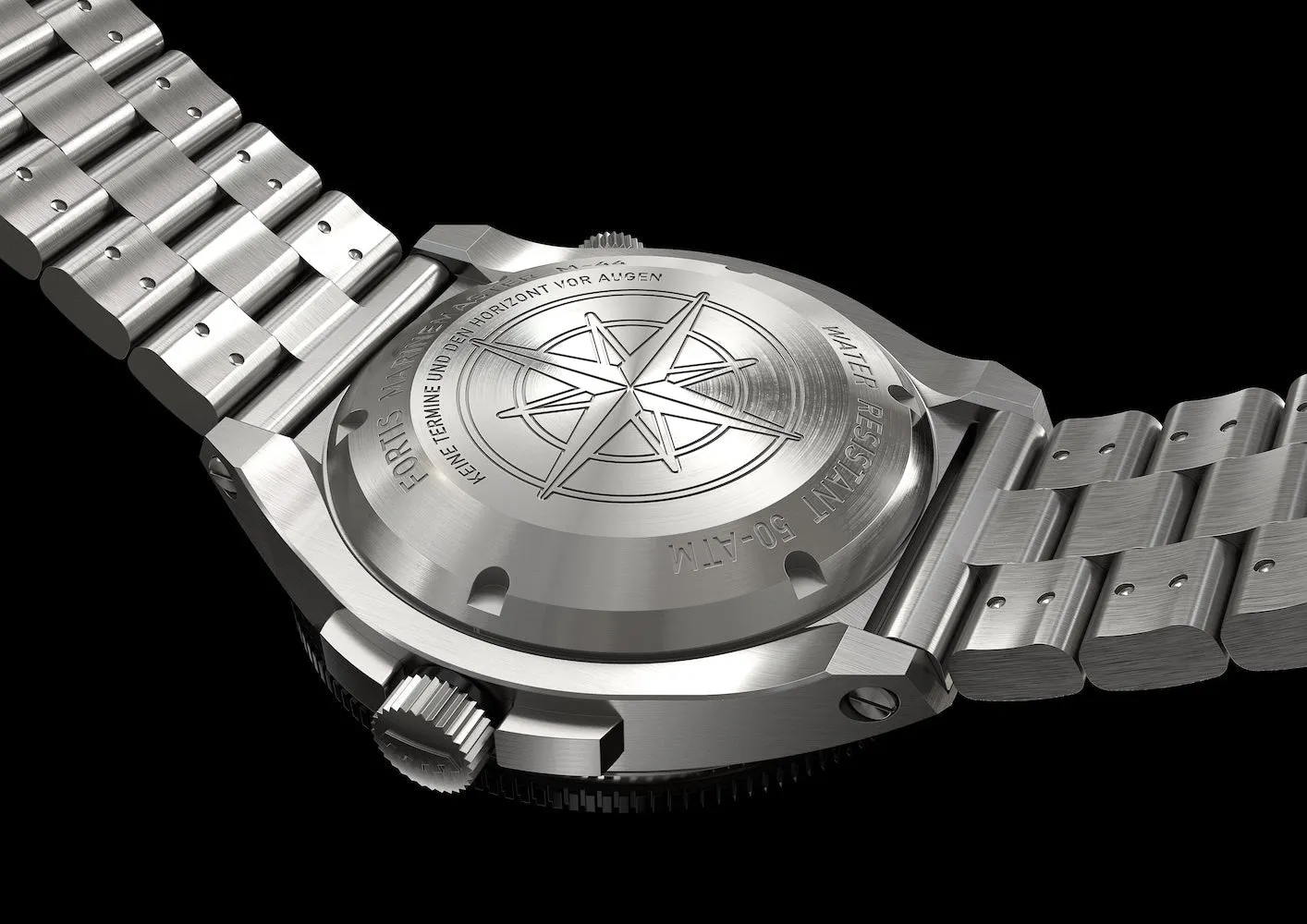 Fortis Marinemaster M 44 Black Resin Bracelet