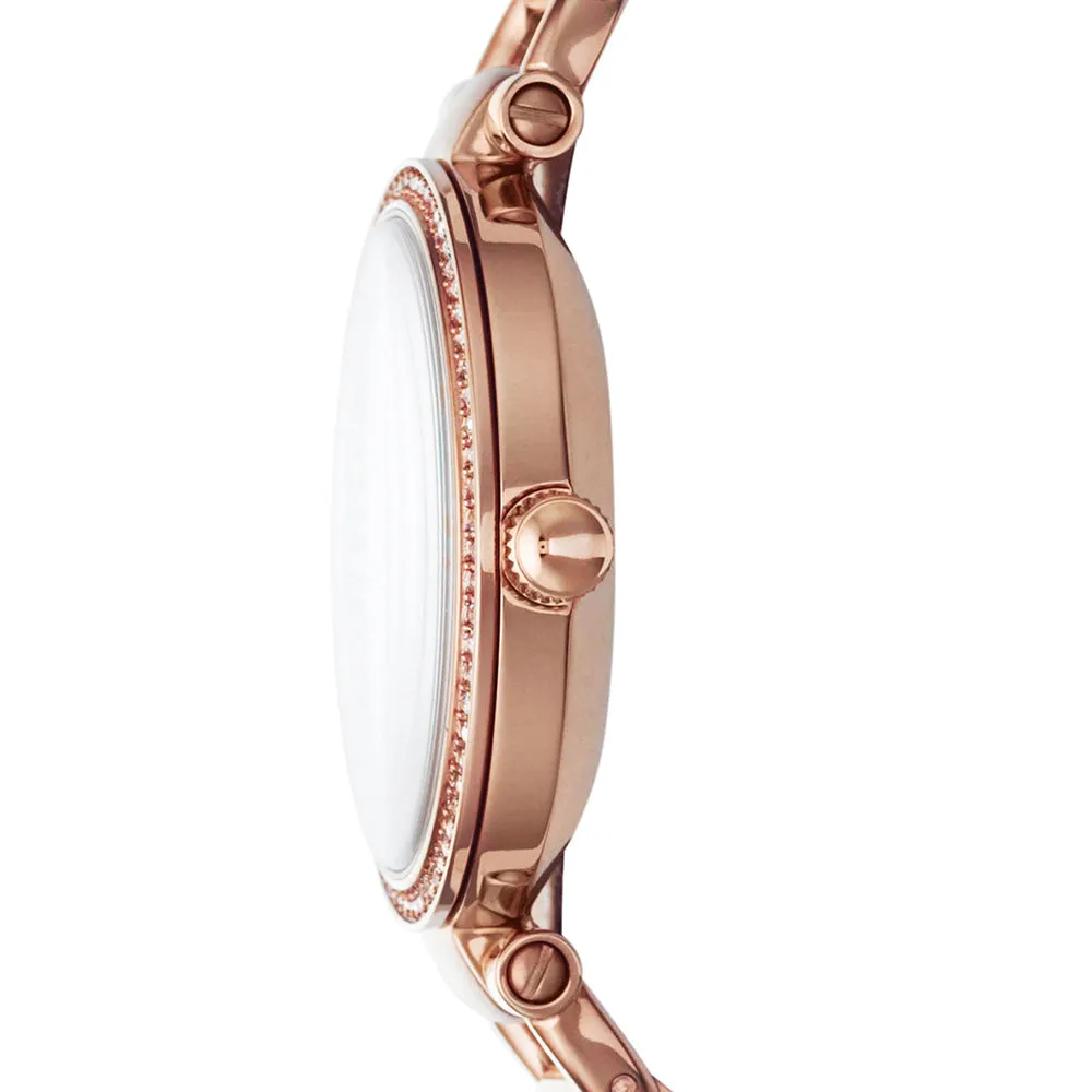 Fossil Women's Georgia Glitz Crystal Analog Stainless Watch - Rose Gold Bracelet - Rose Gold Dial - ES3226