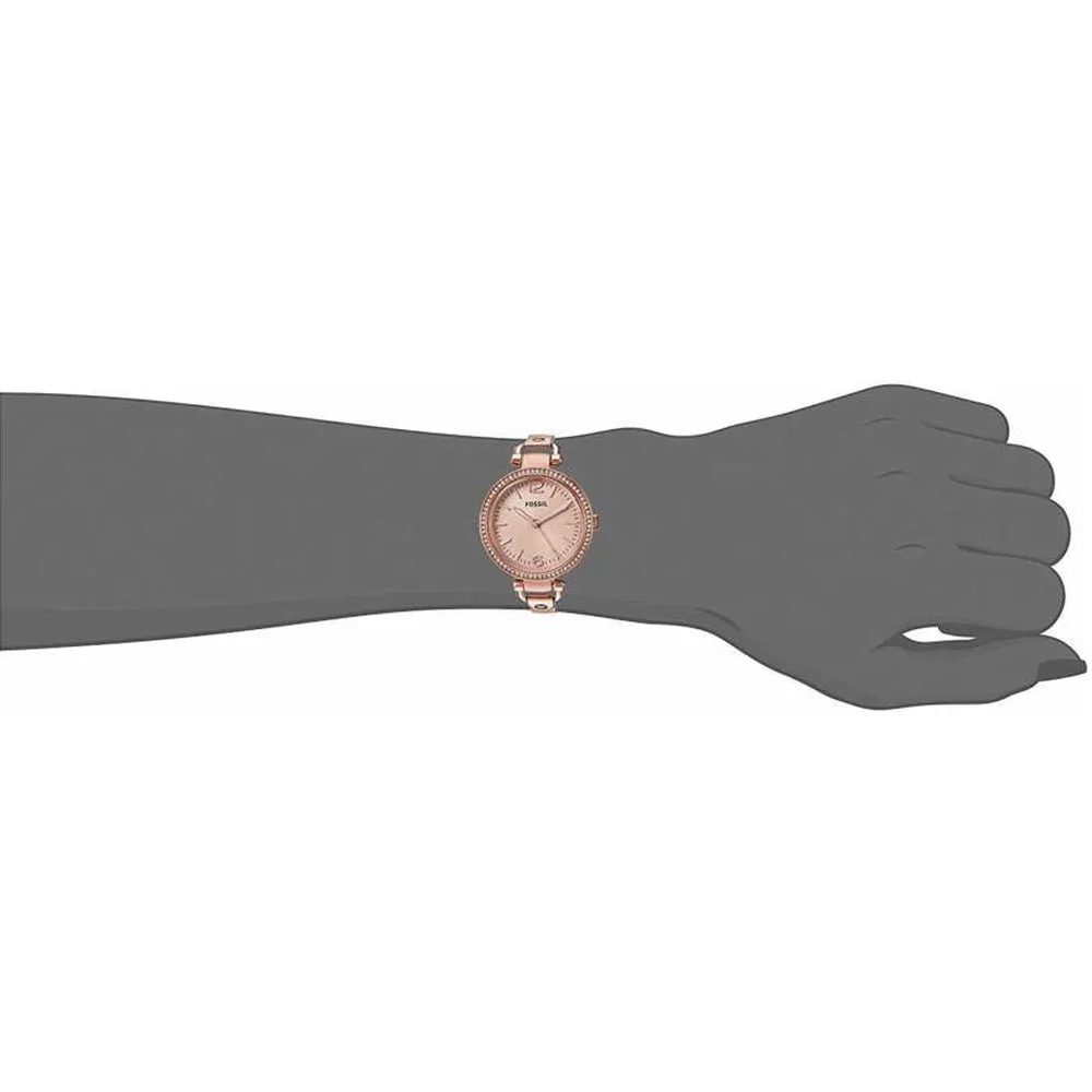 Fossil Women's Georgia Glitz Crystal Analog Stainless Watch - Rose Gold Bracelet - Rose Gold Dial - ES3226