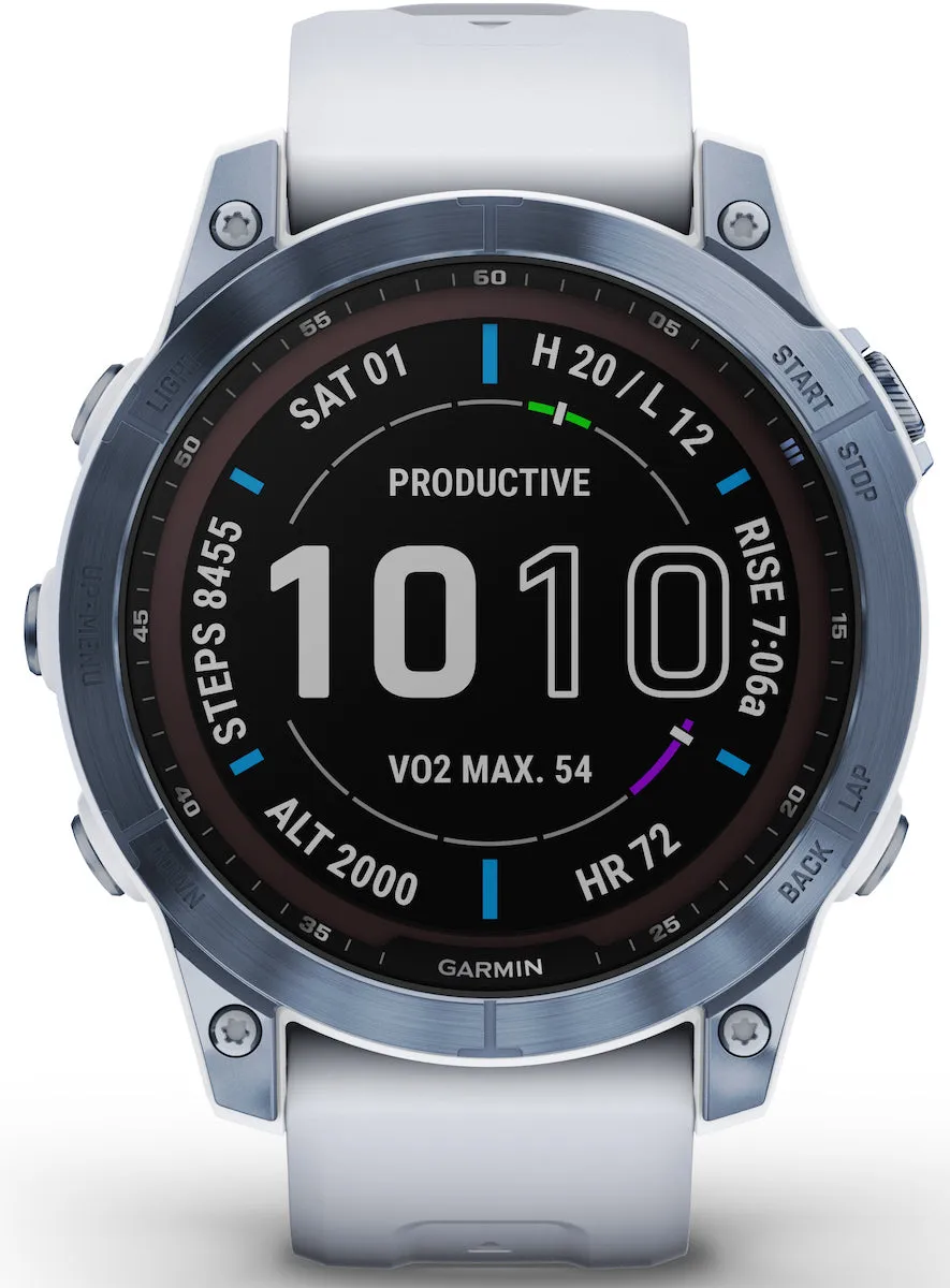 Garmin Watch Fenix 7 Sapphire Solar Mineral Blue Titanium D