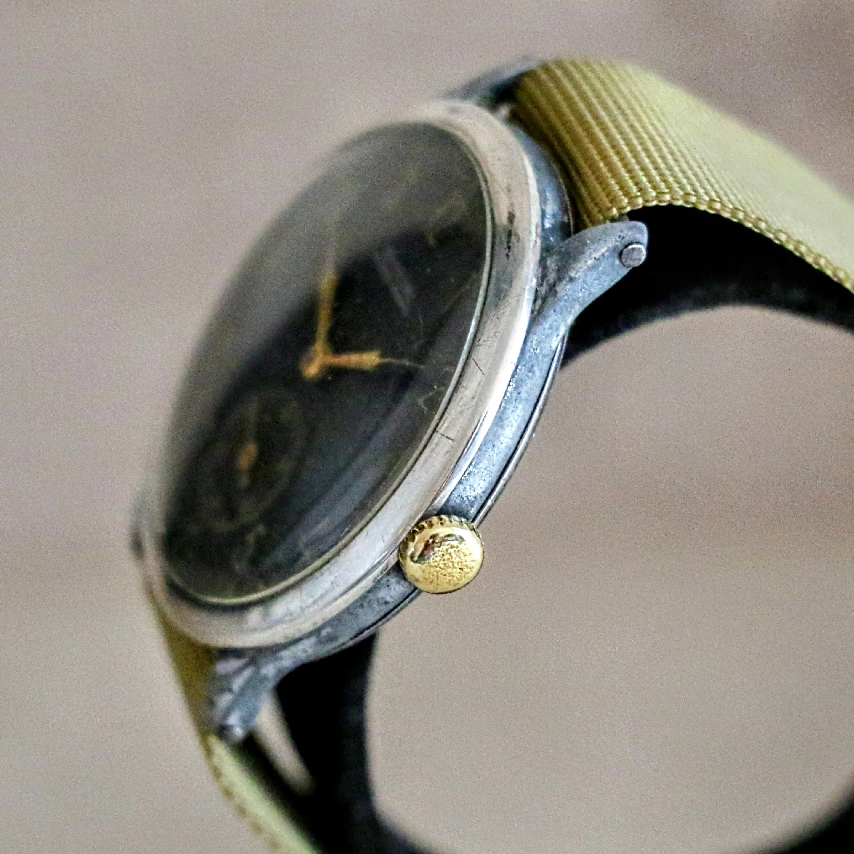 GLYCINE Bienne – Geneve Military Pilot Wristwatch 37mm Black Dial Watch