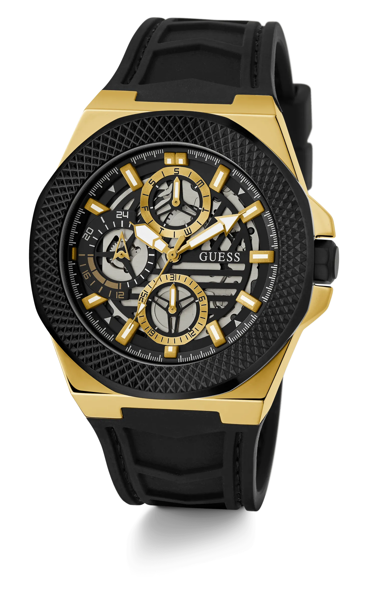 Guess Front-Runner Black and Gold Men's Watch GW0577G2