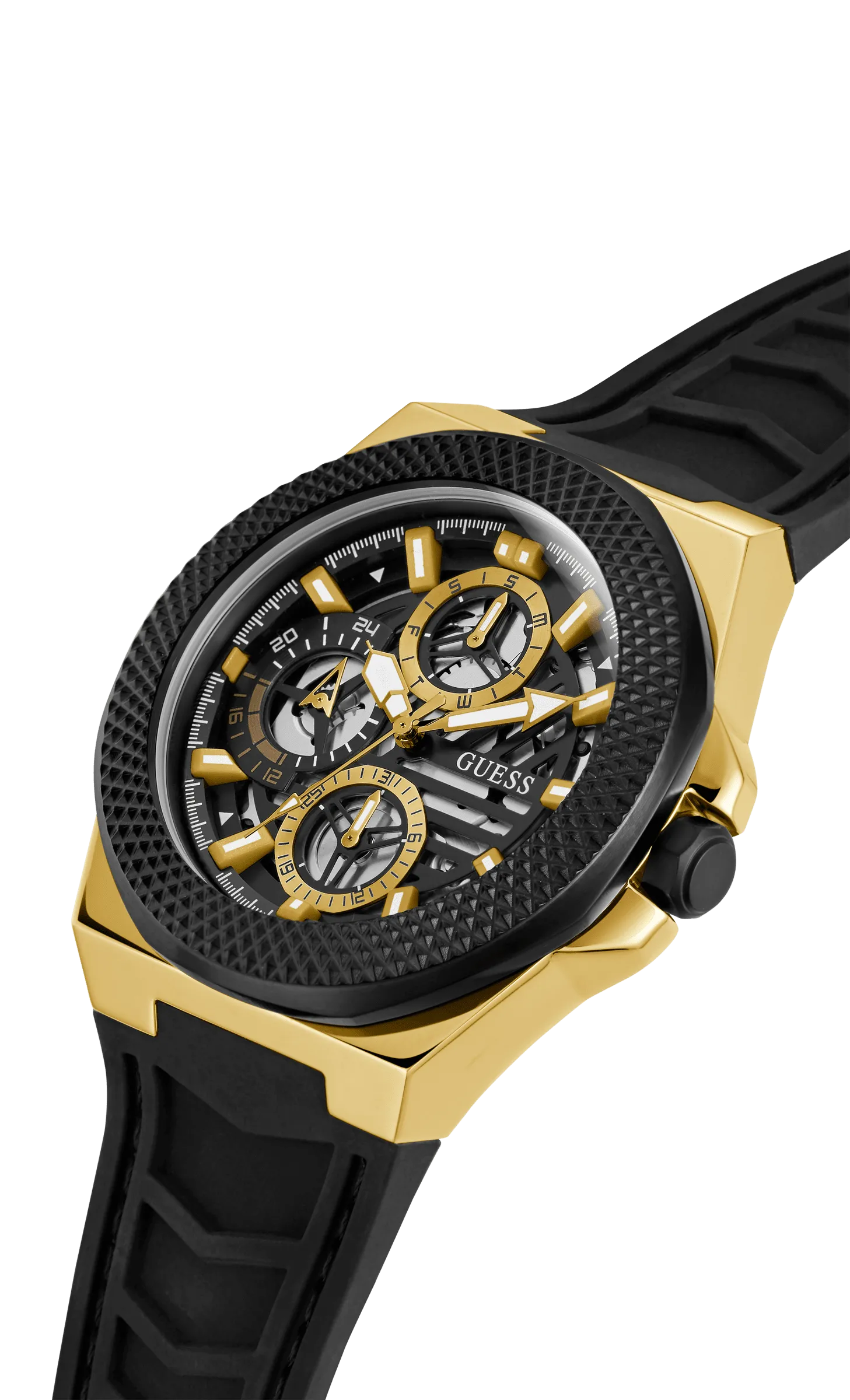 Guess Front-Runner Black and Gold Men's Watch GW0577G2