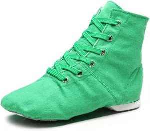 HIPPOSEUS Canvas Over The Ankle Lace Up Jazz Boots Ballroom Modern Dance Shoes for Women and Men