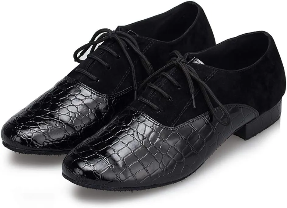 Honeystore Men's Lace-up Dance Shoes Suede PU Leather Modern Tango Jazz Ballroom Latin