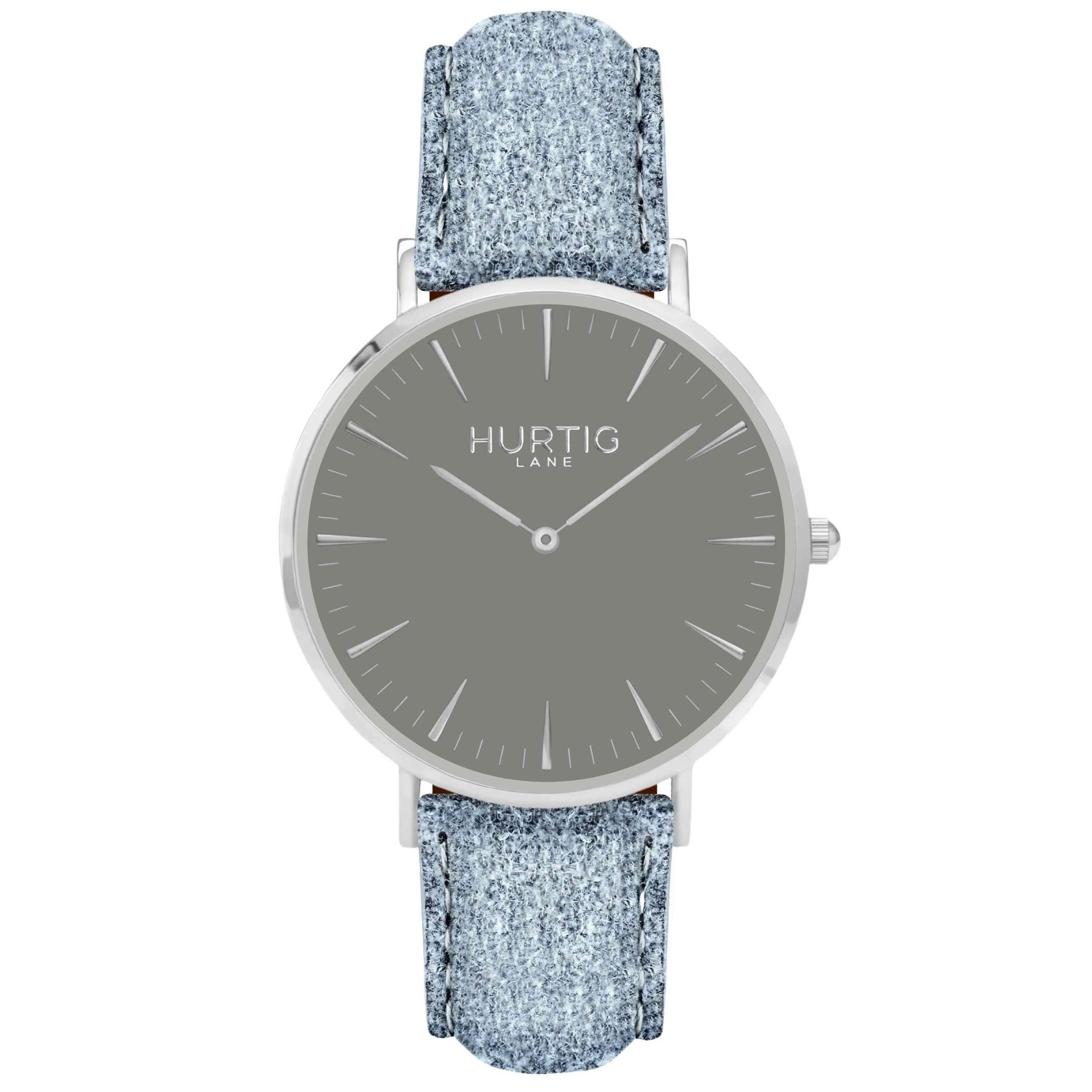 Hymnal Vegan Tweed Watch Silver, Grey & Camel Brown