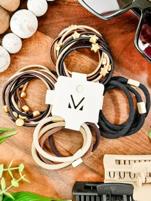 IN STOCK Hair Tie Bracelet Sets - Neutral Gold Accents | Hair Accessories FINAL SALE