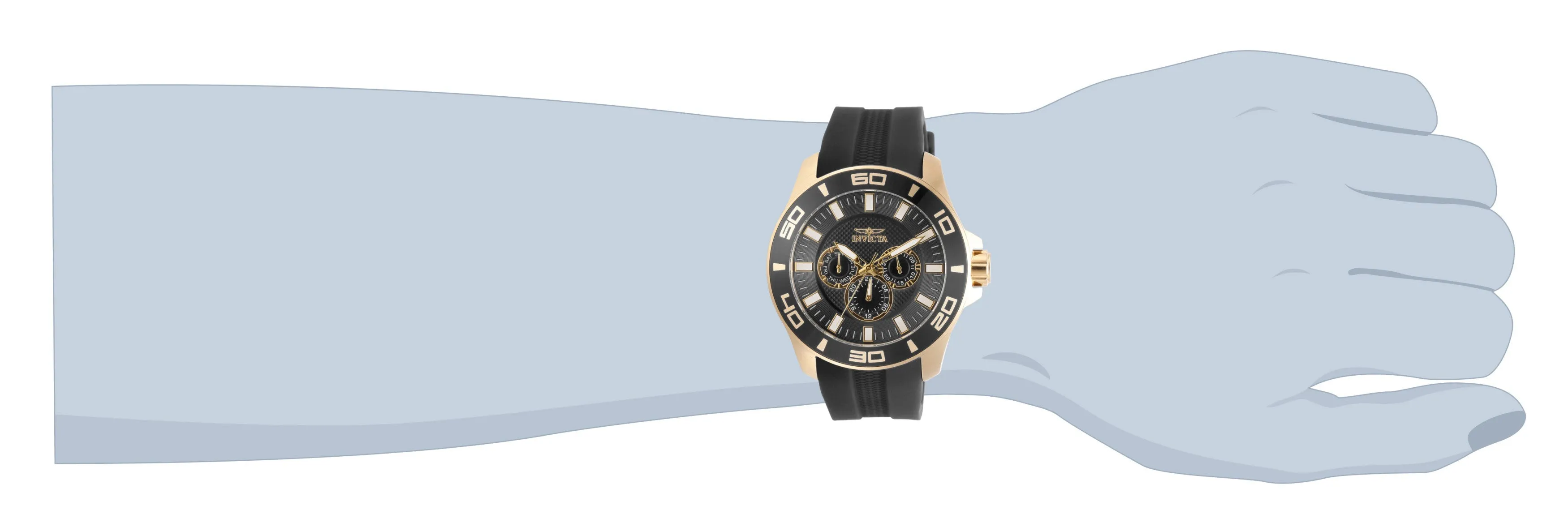 Invicta Silicone Analogue Black Dial Men's Watch-Pro Diver 30952