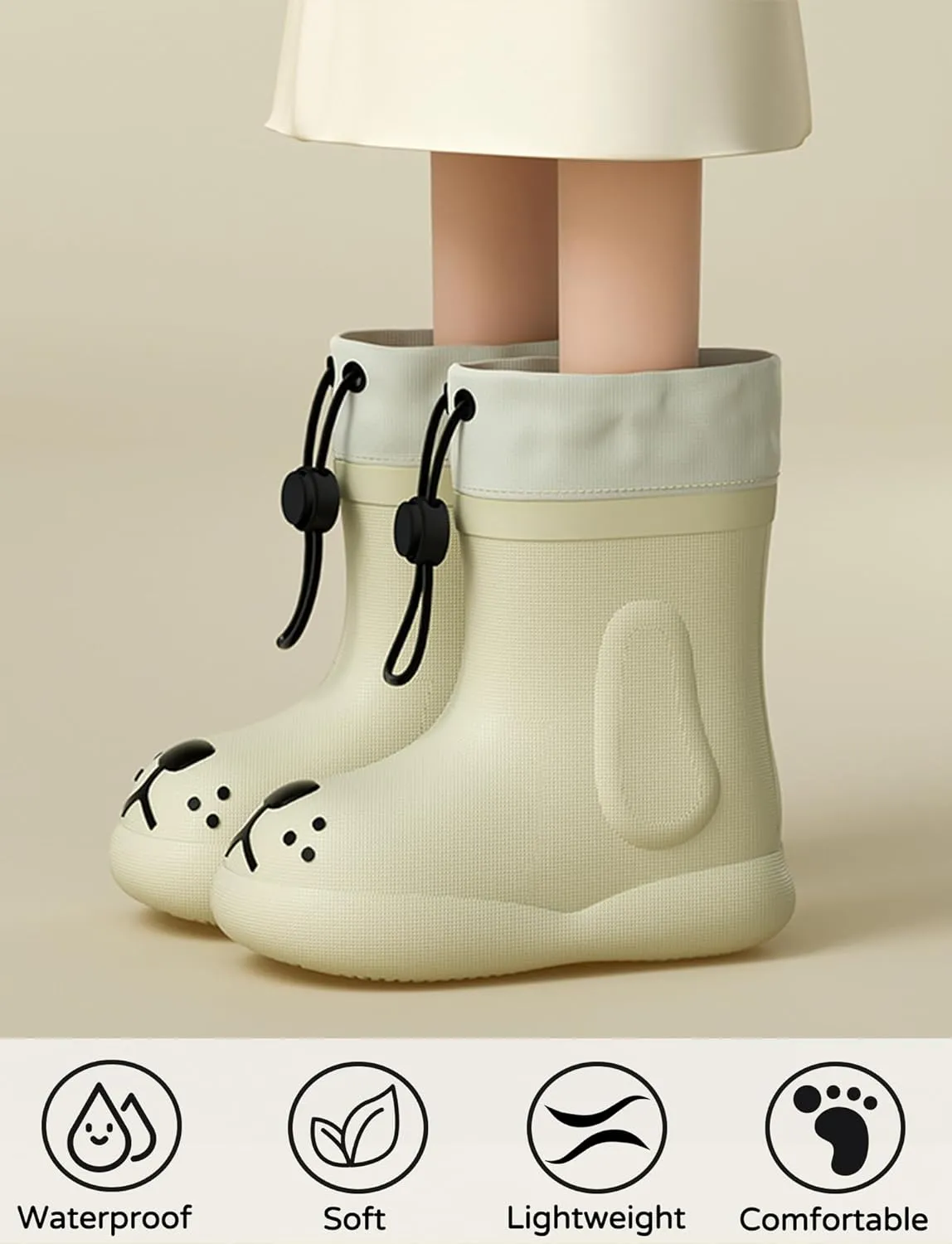 Kids Rain Boots Children Waterproof Shoes for Boys Girls Lightweight Kids Rain Boots Animal Cartoon Dog Welly Boots