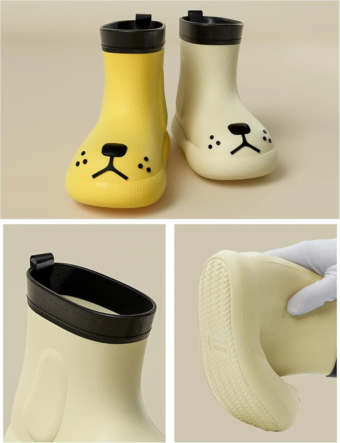 Kids Rain Boots Children Waterproof Shoes for Boys Girls Lightweight Kids Rain Boots Animal Cartoon Dog Welly Boots