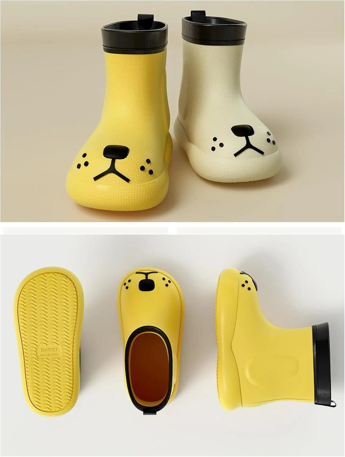 Kids Rain Boots Children Waterproof Shoes for Boys Girls Lightweight Kids Rain Boots Animal Cartoon Dog Welly Boots