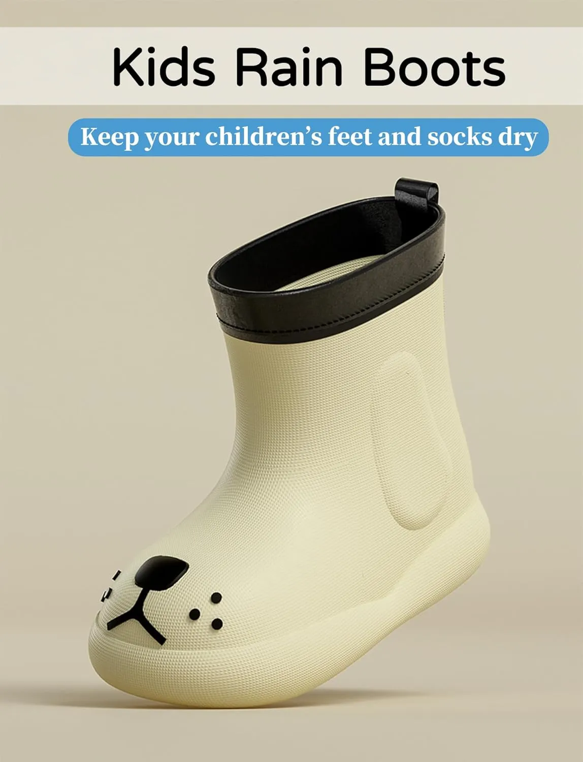 Kids Rain Boots Children Waterproof Shoes for Boys Girls Lightweight Kids Rain Boots Animal Cartoon Dog Welly Boots