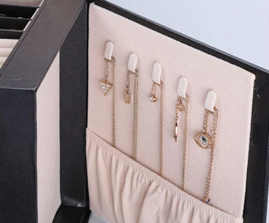 Large Jewellery Box With Lock for Girls - Black