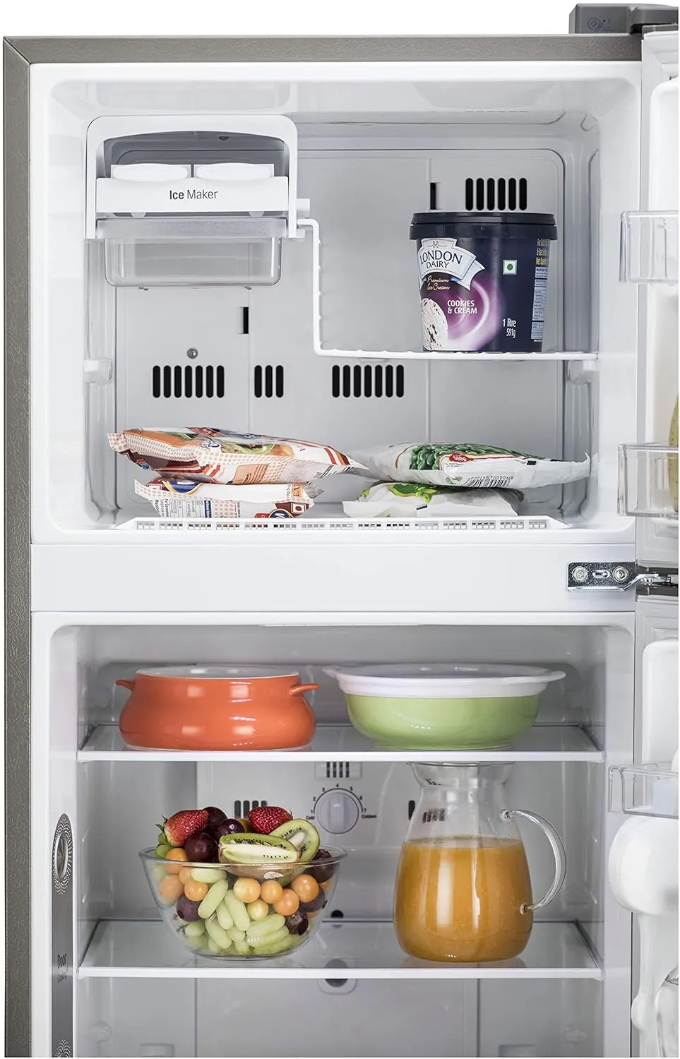 LG GL-C322KPZY 291 L 2 Star Frost Free Inverter,  Double Door Refrigerator (Shiny Steel)