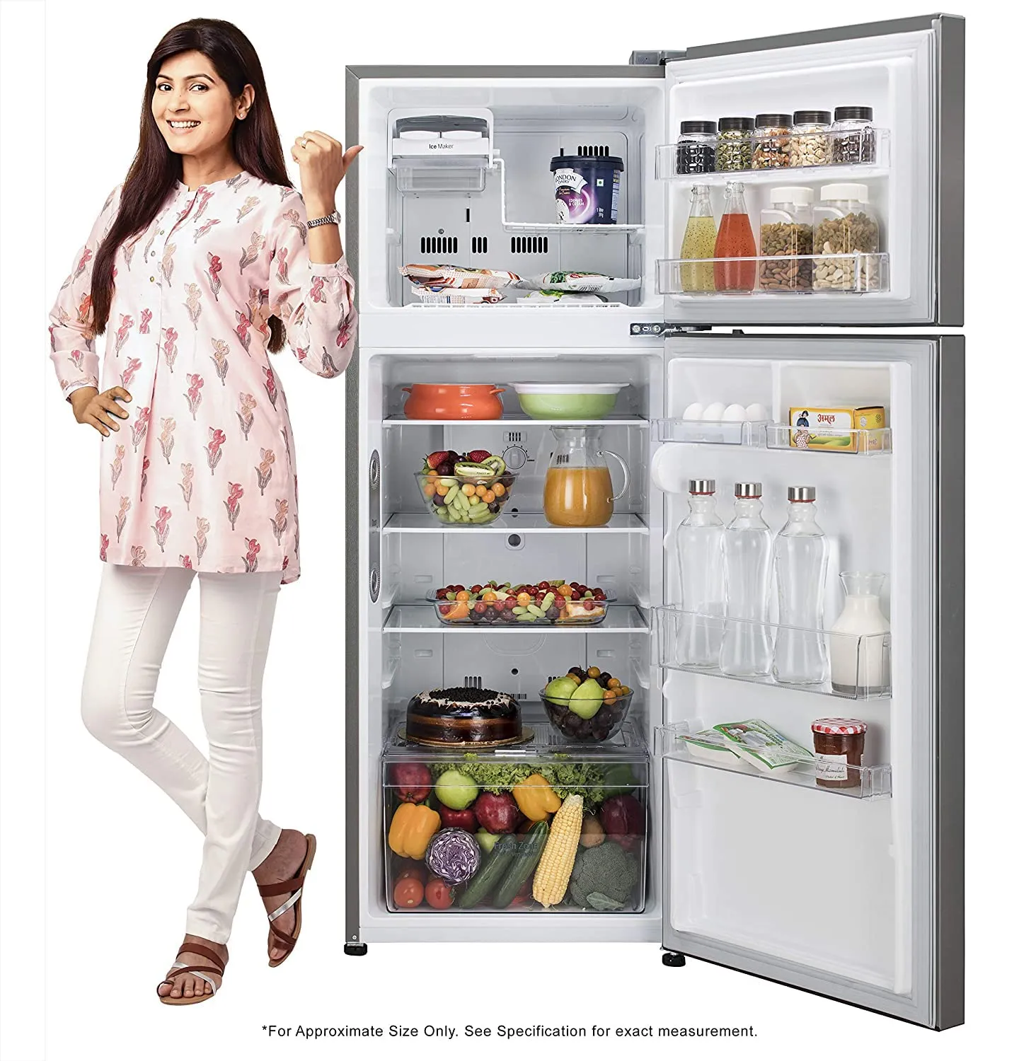 LG GL-C322KPZY 291 L 2 Star Frost Free Inverter,  Double Door Refrigerator (Shiny Steel)