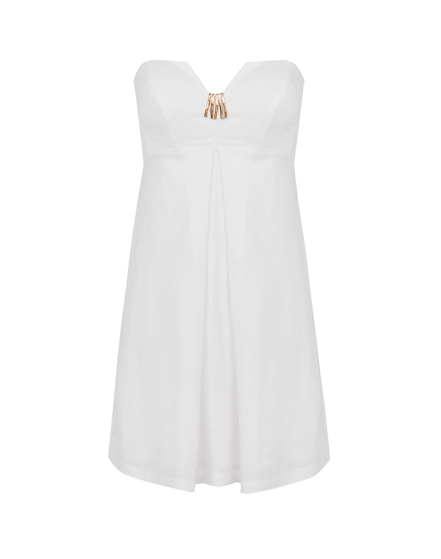 Lucile Detail Short Dress - Off White