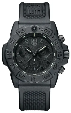 Luminox Navy SEAL Chronograph CARBONOX Black Dial Black Rubber Strap Date Divers Quartz Mens Watch XS.3581.BO