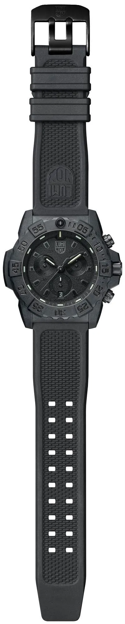 Luminox Navy SEAL Chronograph CARBONOX Black Dial Black Rubber Strap Date Divers Quartz Mens Watch XS.3581.BO