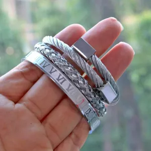Luxurious Roman Numeral Bangle Bracelets