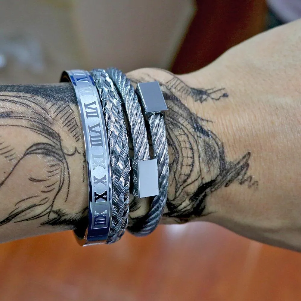 Luxurious Roman Numeral Bangle Bracelets