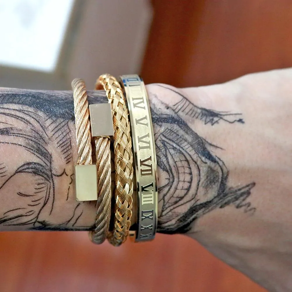 Luxurious Roman Numeral Bangle Bracelets