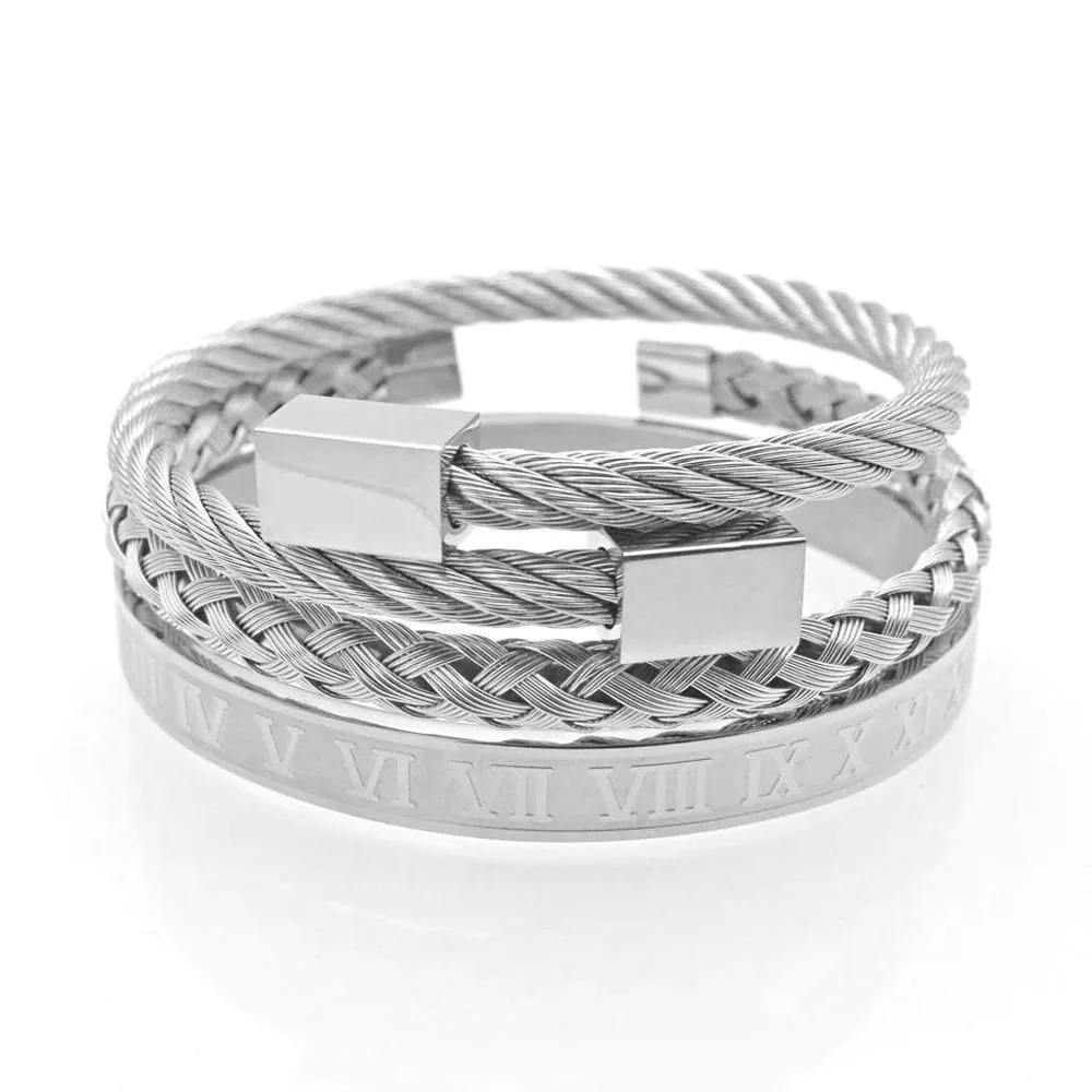 Luxurious Roman Numeral Bangle Bracelets