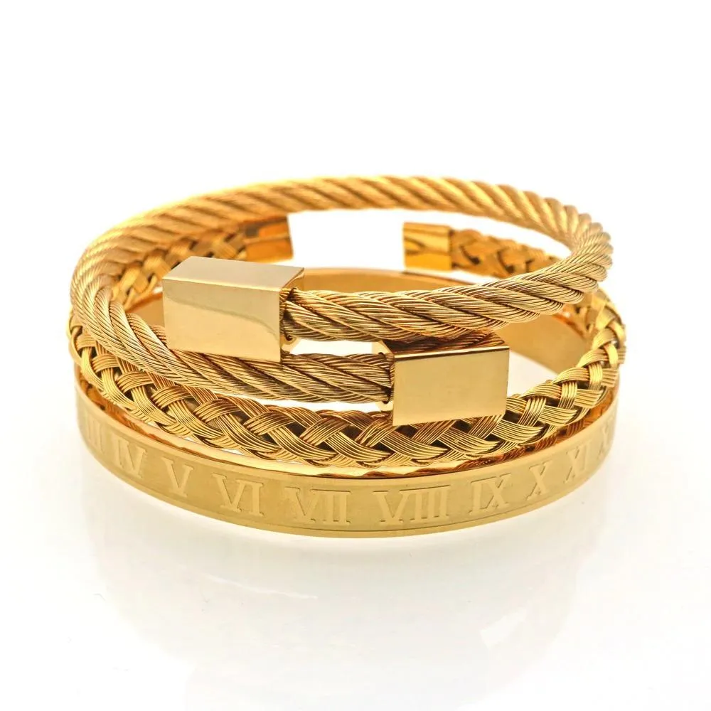 Luxurious Roman Numeral Bangle Bracelets