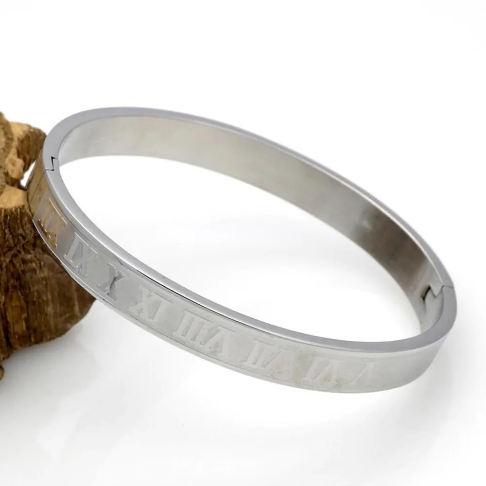 Luxurious Roman Numeral Bangle Bracelets