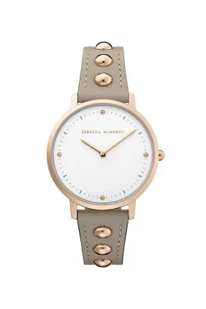 Major Carnation Gold Tone Jute Strap Watch, 35mm