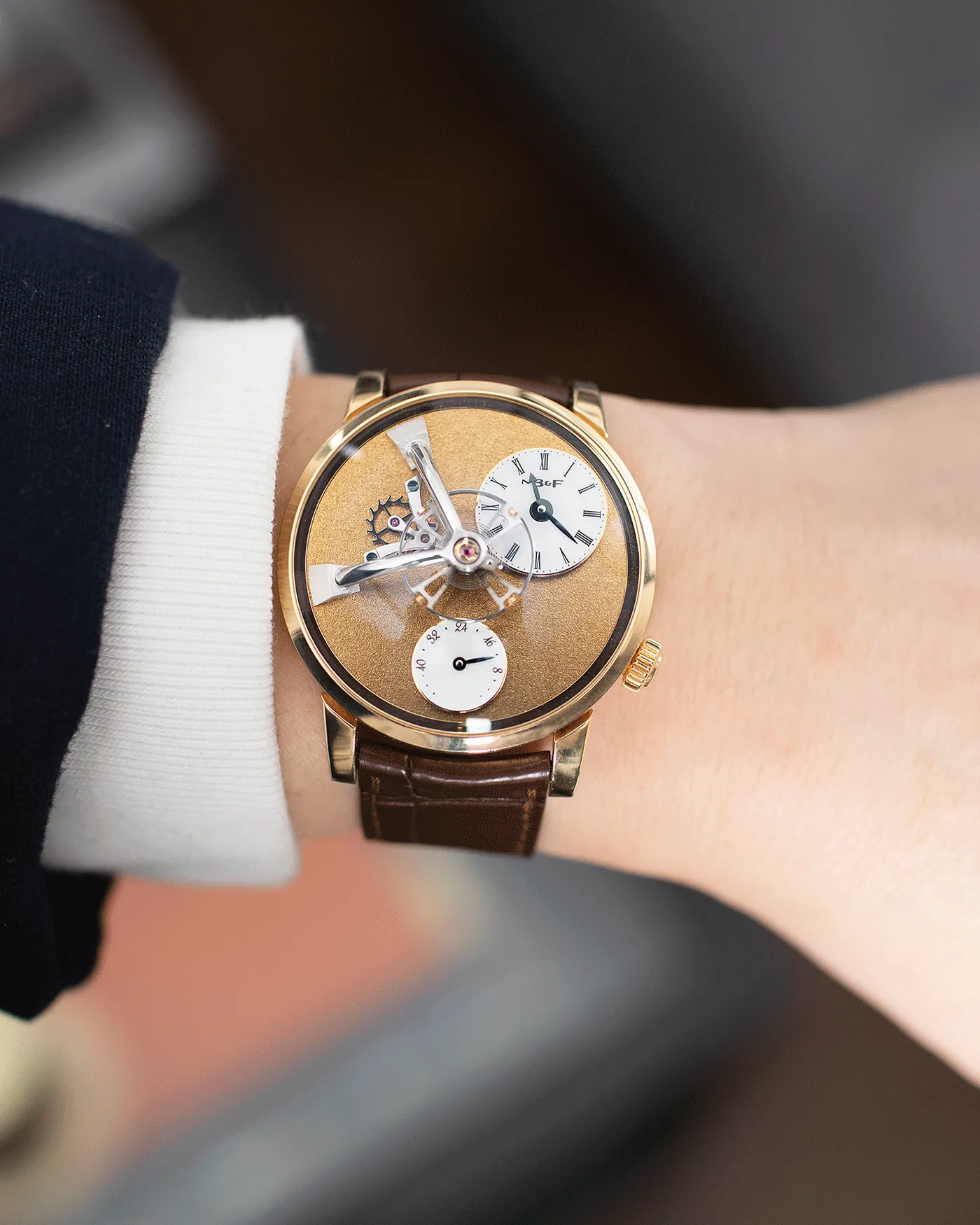 MB&F LM101 Frost Yellow Gold