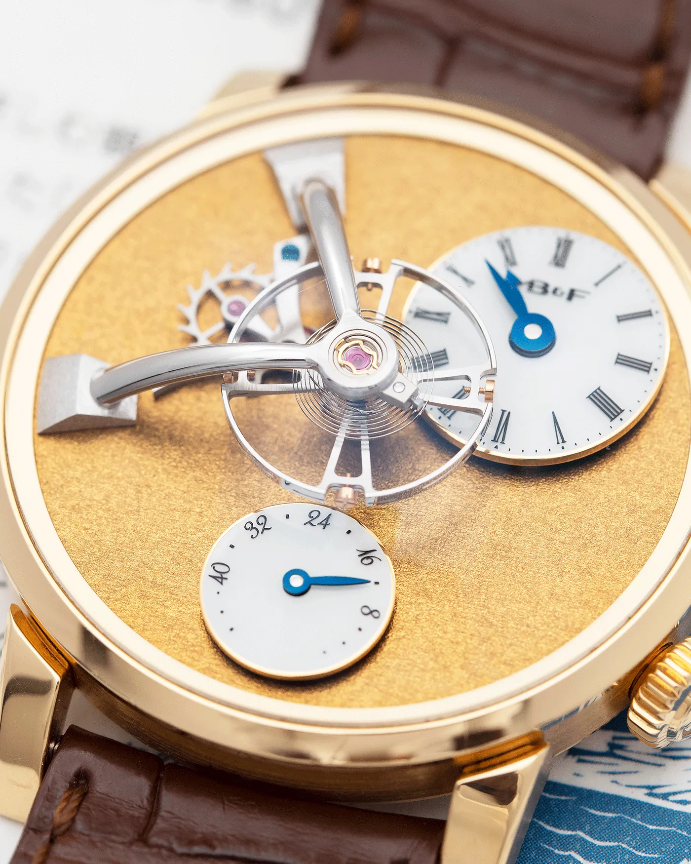 MB&F LM101 Frost Yellow Gold