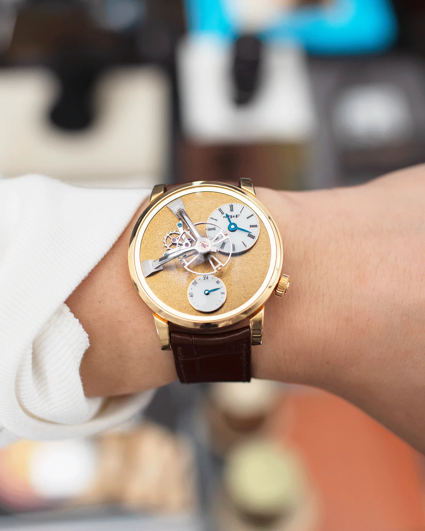 MB&F LM101 Frost Yellow Gold
