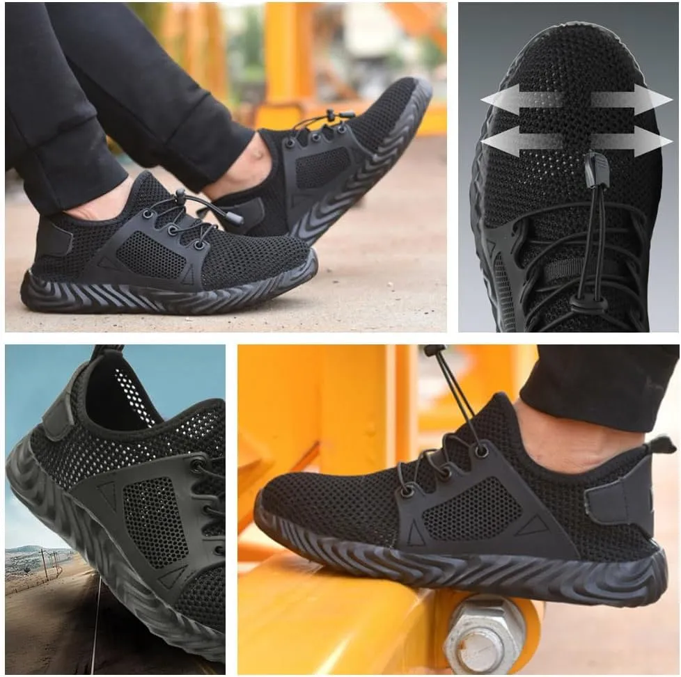 Men & Women Steel Toe Safety Shoes,Lightweight, Breathable, Anti-Smash, Lightweight Anti-Puncture & Slip-Resistant