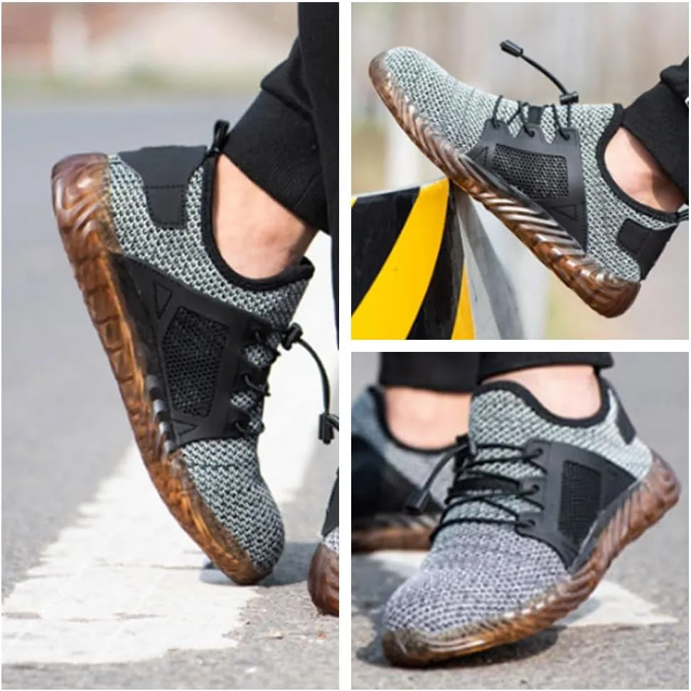 Men & Women Steel Toe Safety Shoes,Lightweight, Breathable, Anti-Smash, Lightweight Anti-Puncture & Slip-Resistant