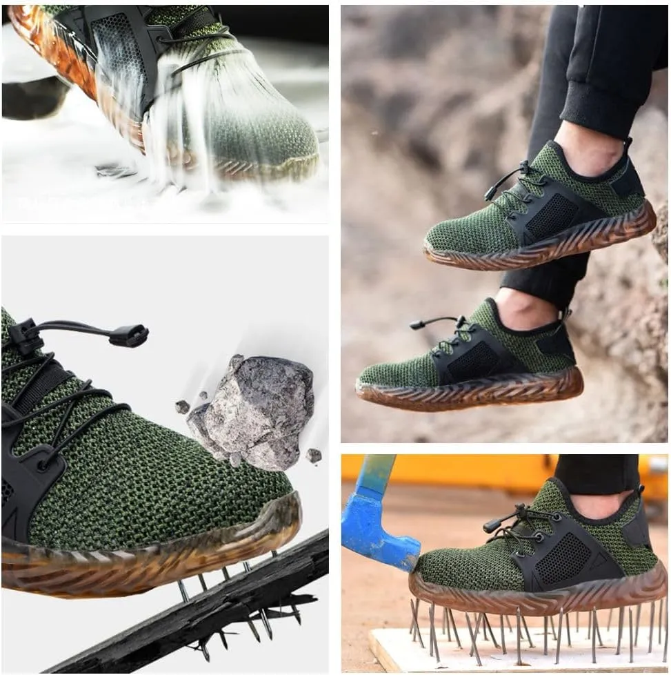 Men & Women Steel Toe Safety Shoes,Lightweight, Breathable, Anti-Smash, Lightweight Anti-Puncture & Slip-Resistant