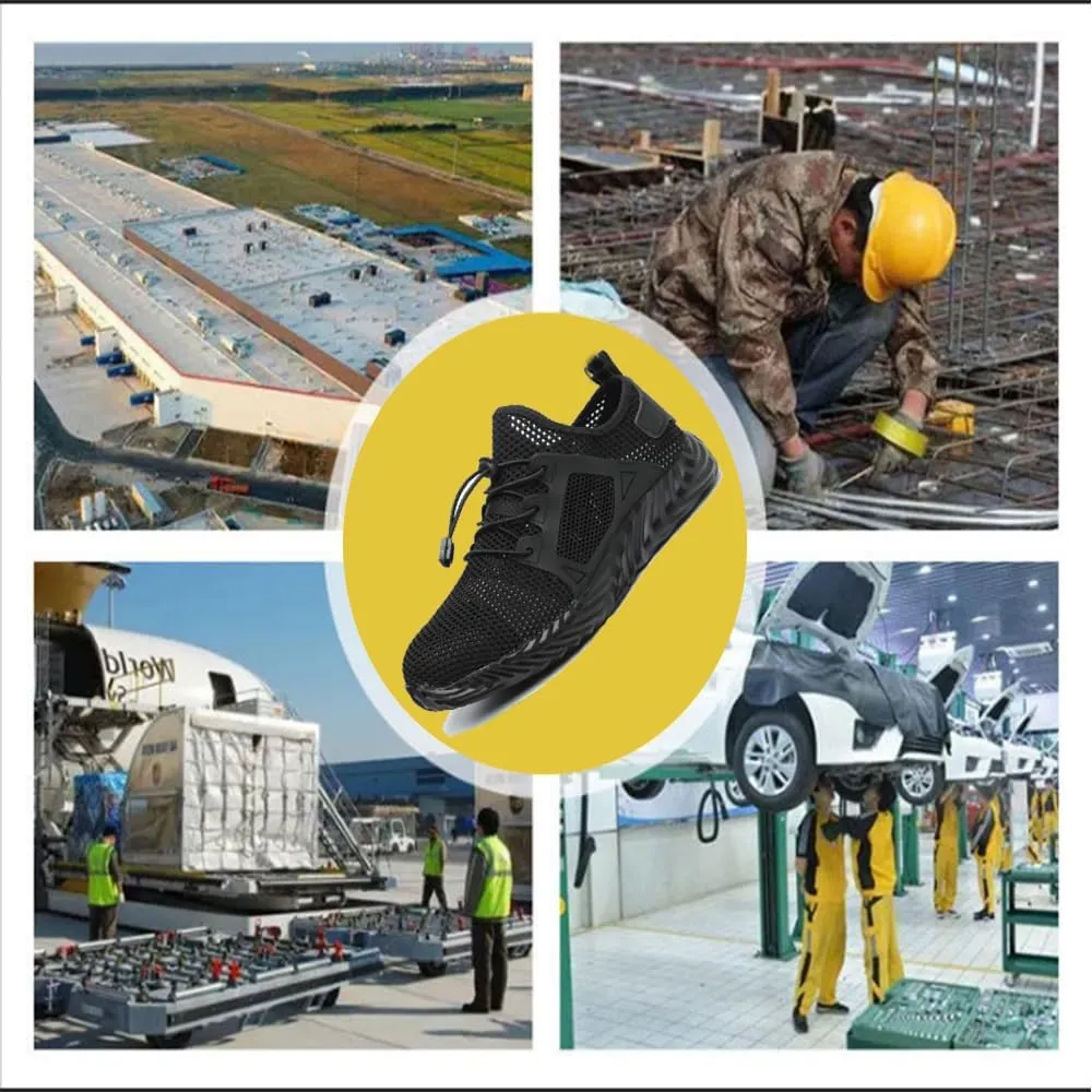 Men & Women Steel Toe Safety Shoes,Lightweight, Breathable, Anti-Smash, Lightweight Anti-Puncture & Slip-Resistant