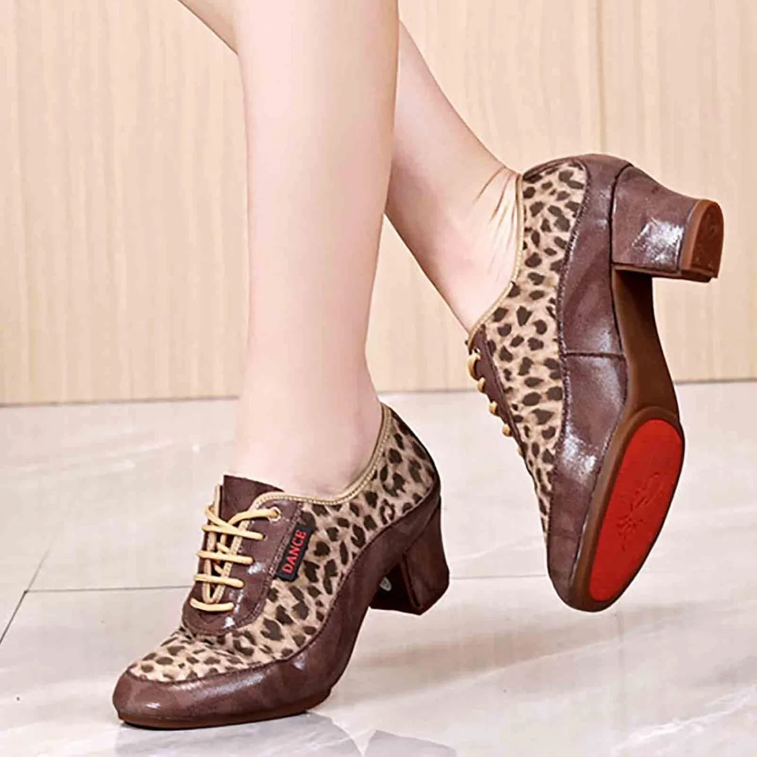 Men Women Ballroom Dance Shoes Lace-up Closed Toe Latin Modern Performance Dance Practice Teaching Shoes