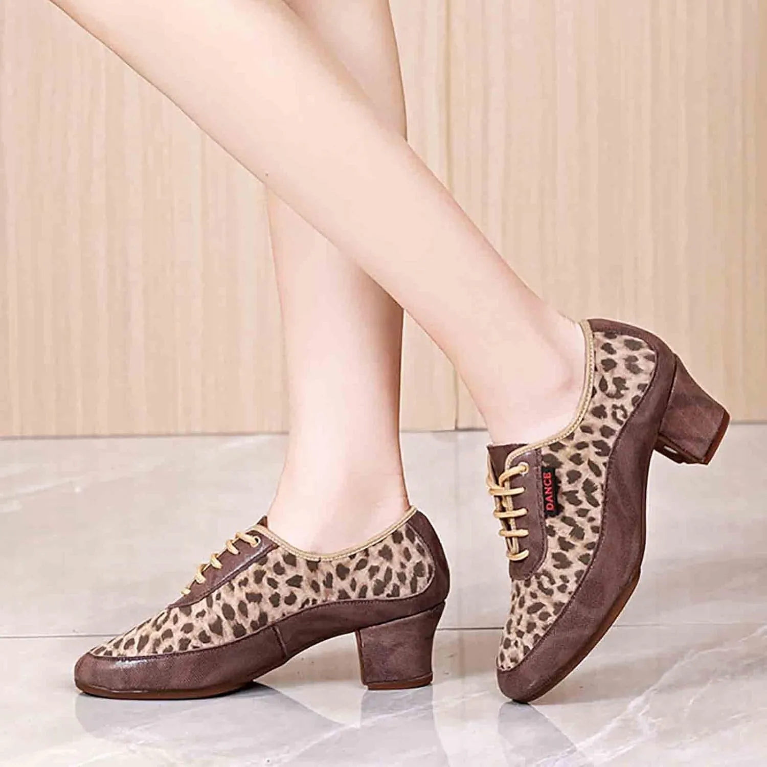 Men Women Ballroom Dance Shoes Lace-up Closed Toe Latin Modern Performance Dance Practice Teaching Shoes