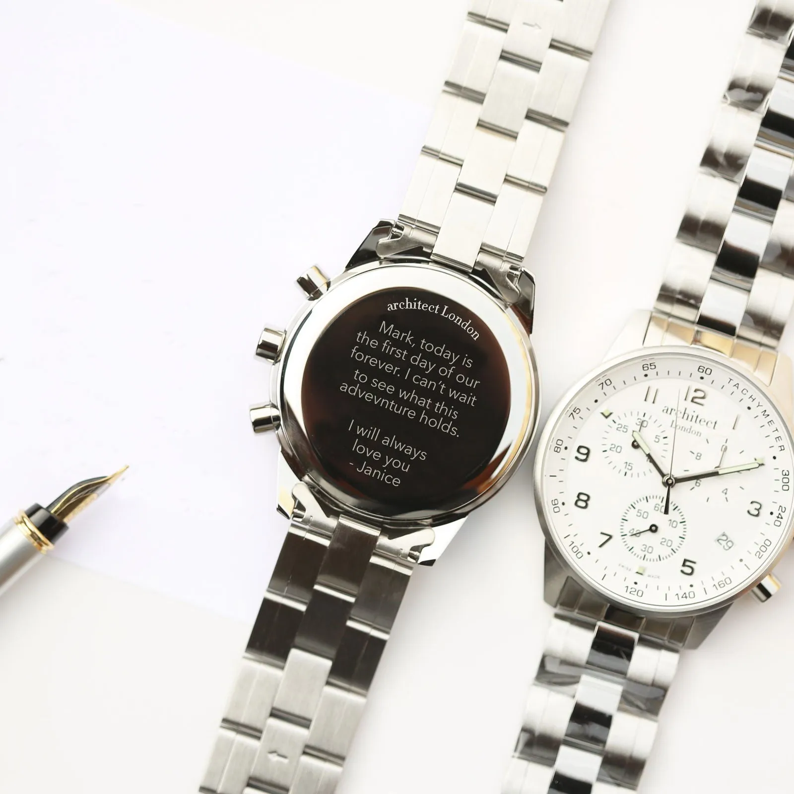 Men's Engraved Swiss Watch - Architect Endeavour