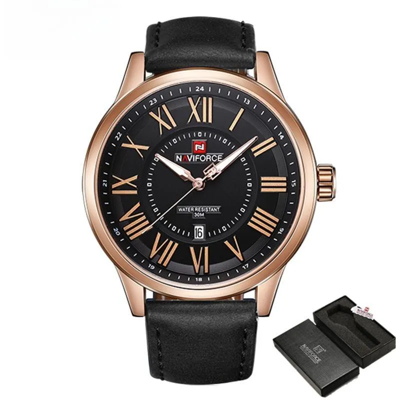 Men's Luxurious Gold Large Dial Watch Men Business Quartz Wristwatch Male Sport Army Clock