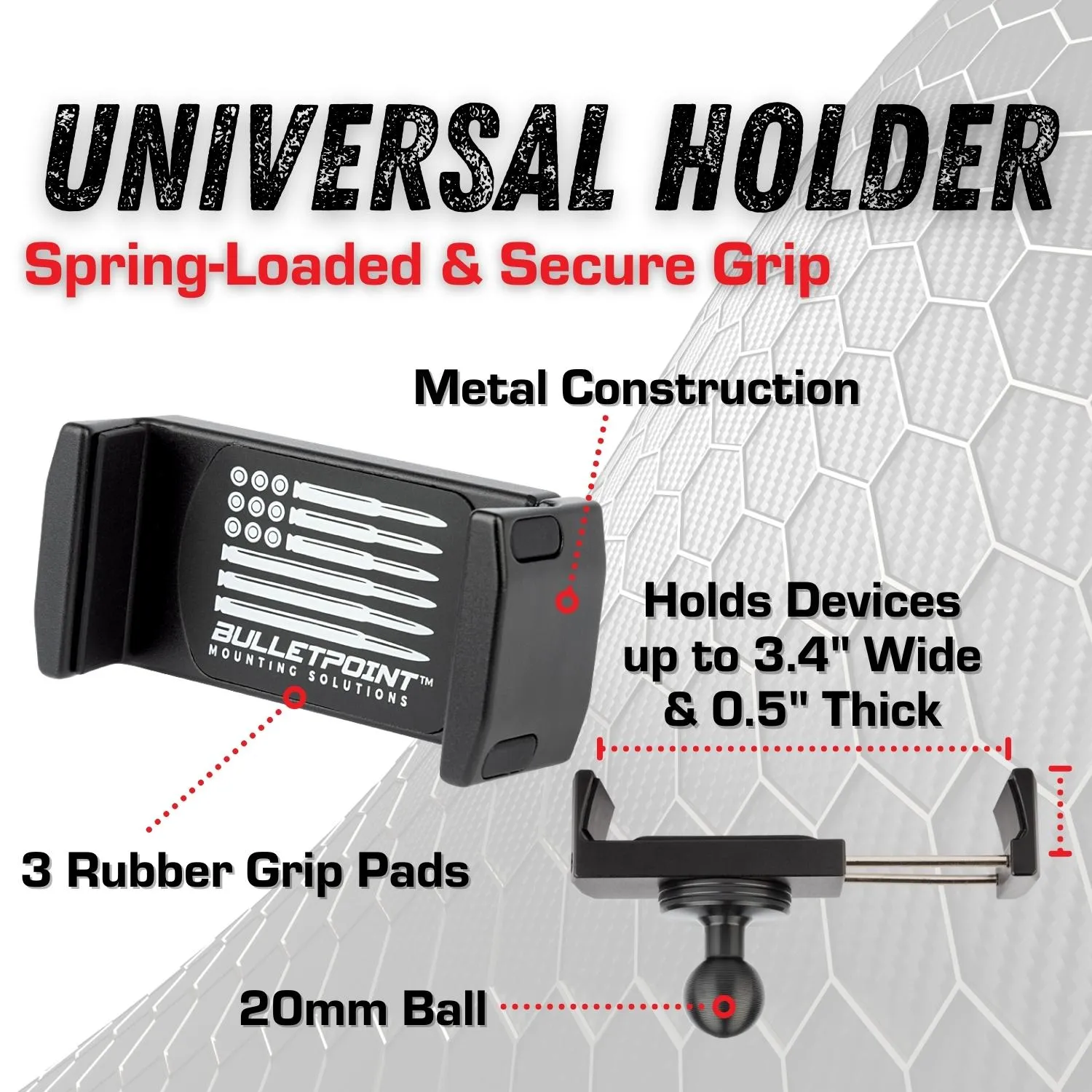 Metal Series 2015-2020 Ford F150 & 2017-2022 F250/F350/450 and 2018-2021 Ford Expedition - Dual 20mm Ball Dash Phone Mount (13th Generation)