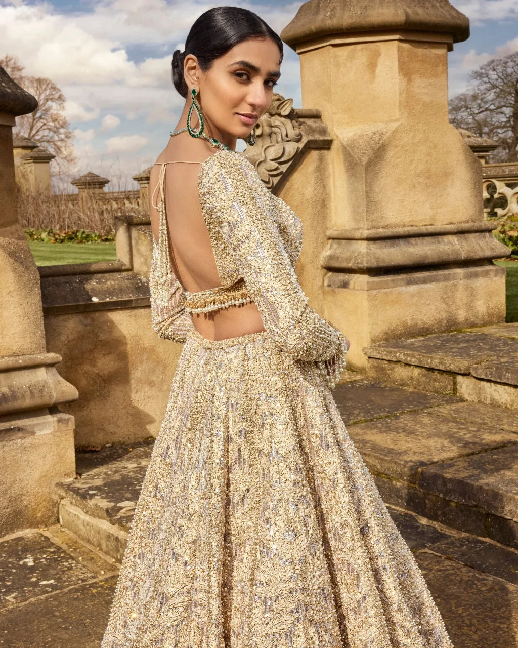 Metallic Rose Gold Lehenga Set