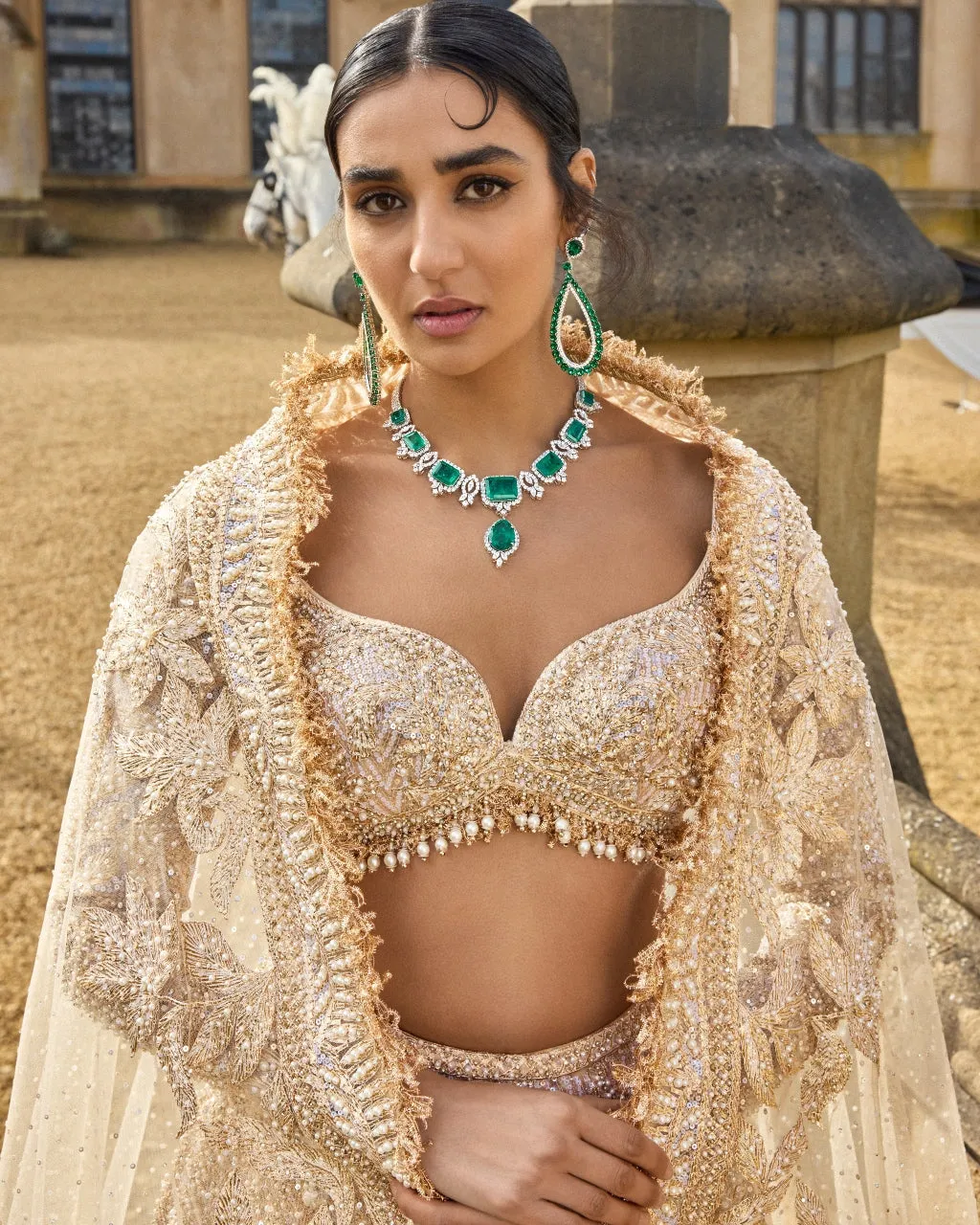 Metallic Rose Gold Lehenga Set