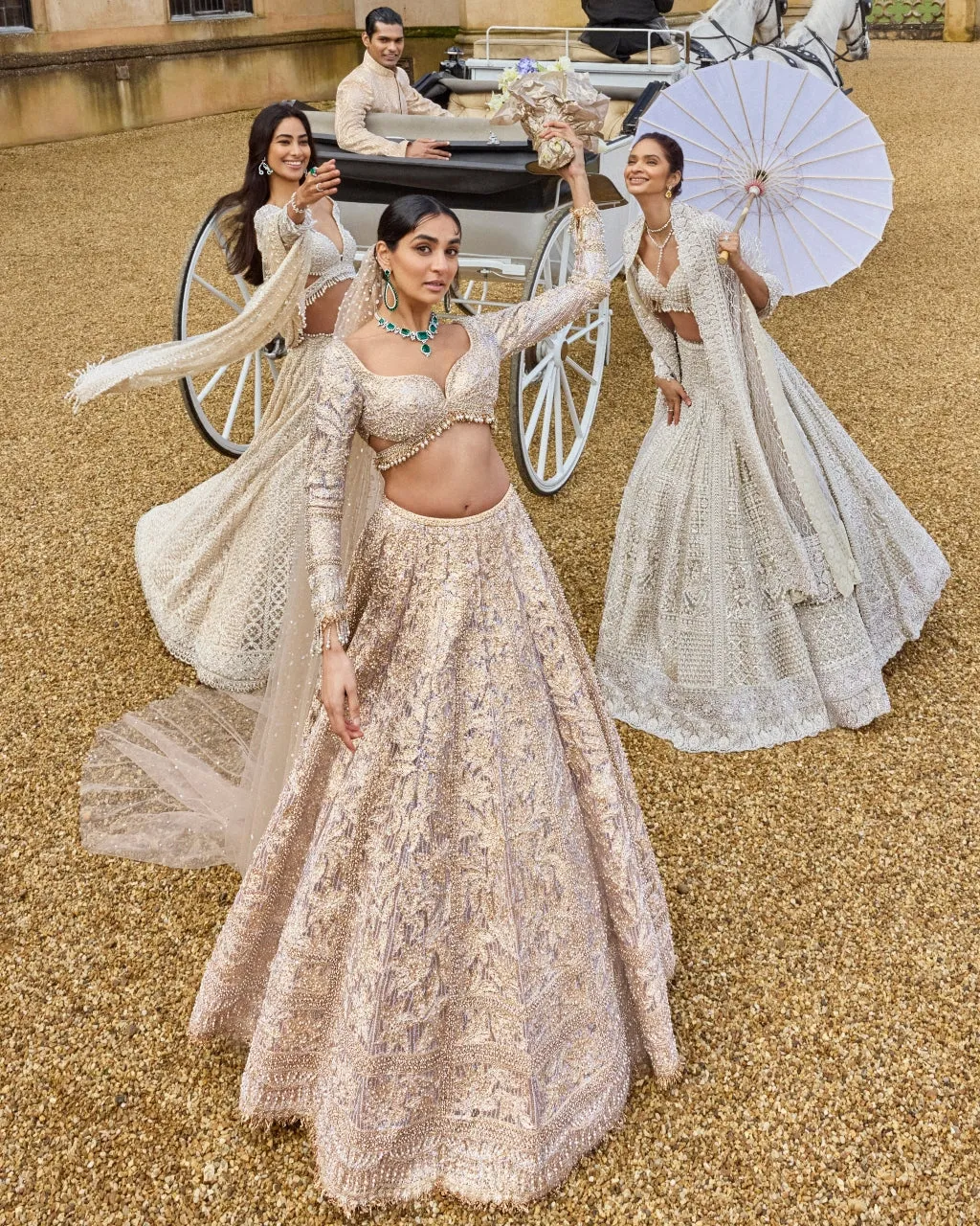 Metallic Rose Gold Lehenga Set