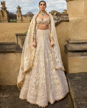 Metallic Rose Gold Lehenga Set