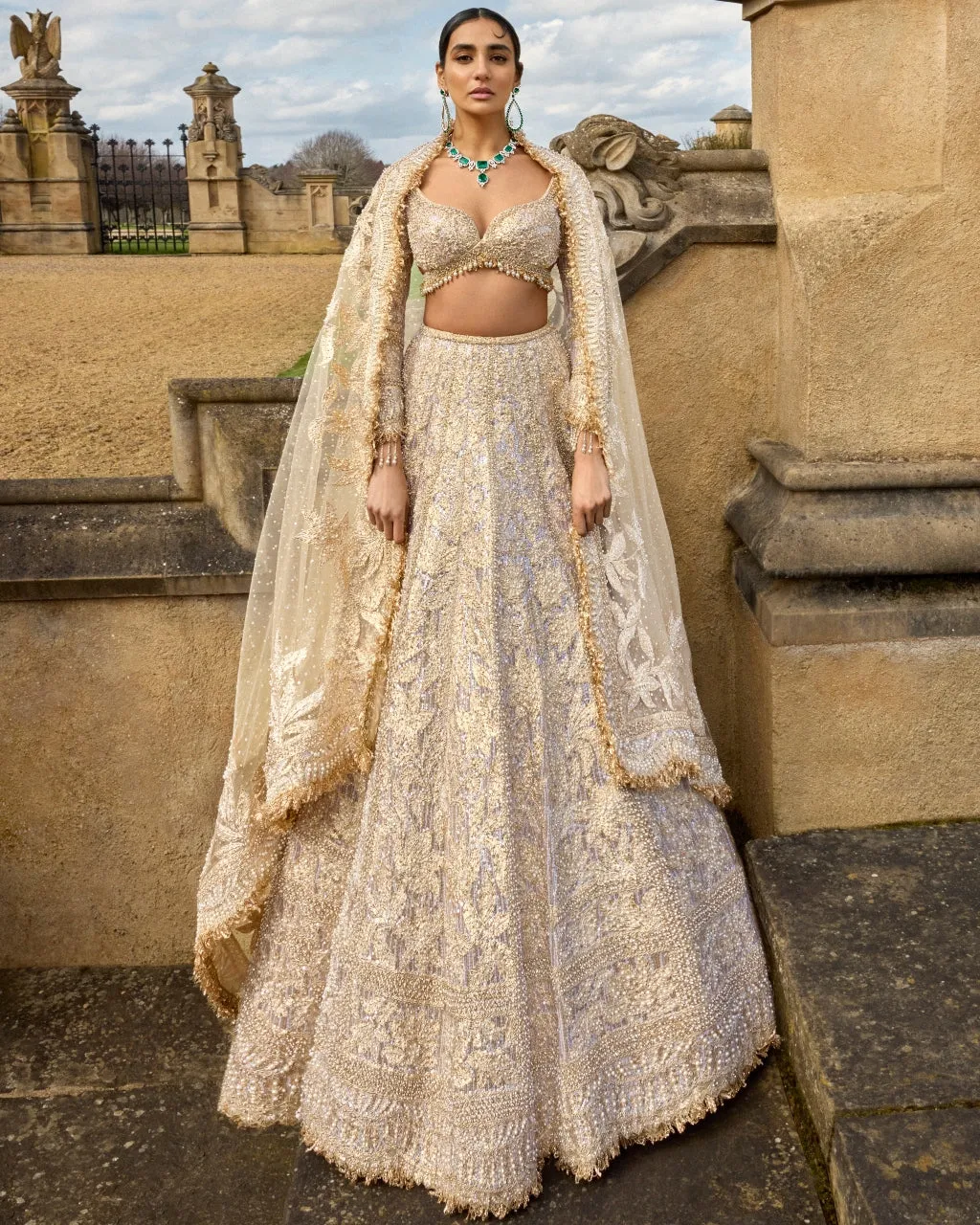 Metallic Rose Gold Lehenga Set