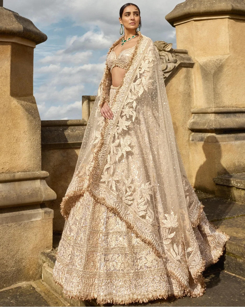 Metallic Rose Gold Lehenga Set
