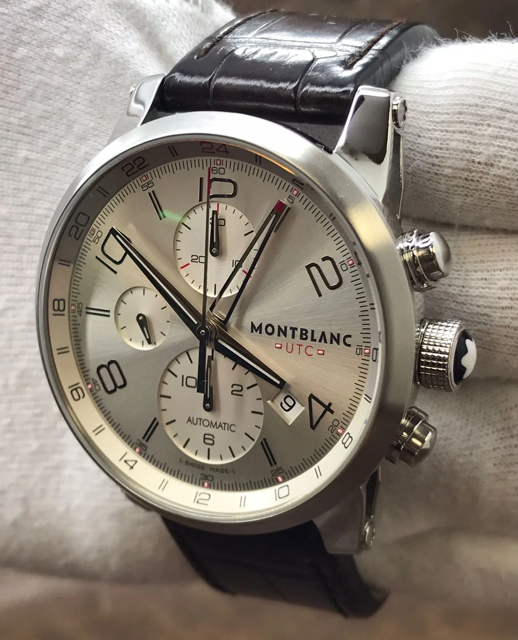 Montblanc Timewalker Chronograph UTC 107065 Silver Dial Automatic Men's Watch