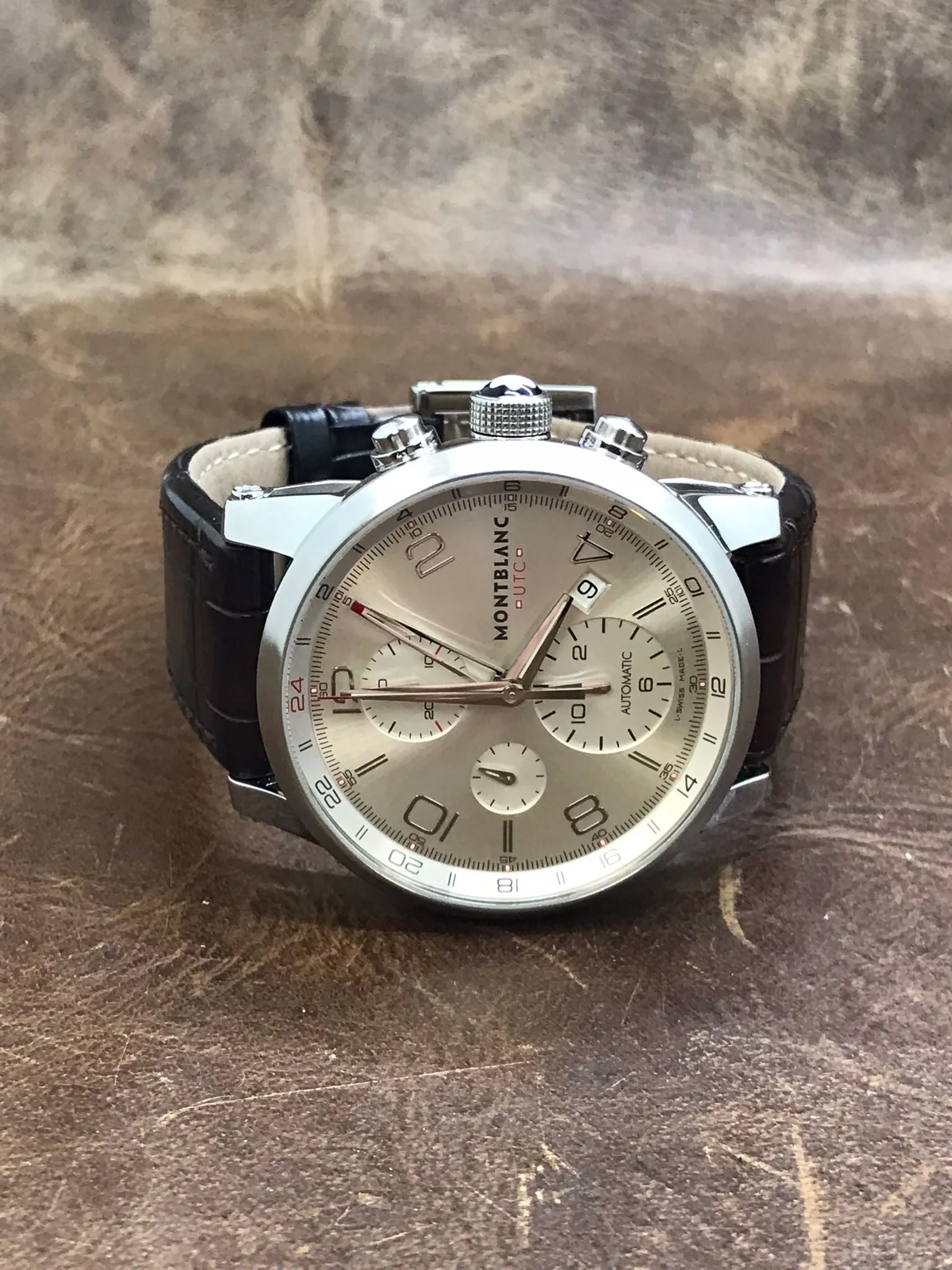Montblanc Timewalker Chronograph UTC 107065 Silver Dial Automatic Men's Watch