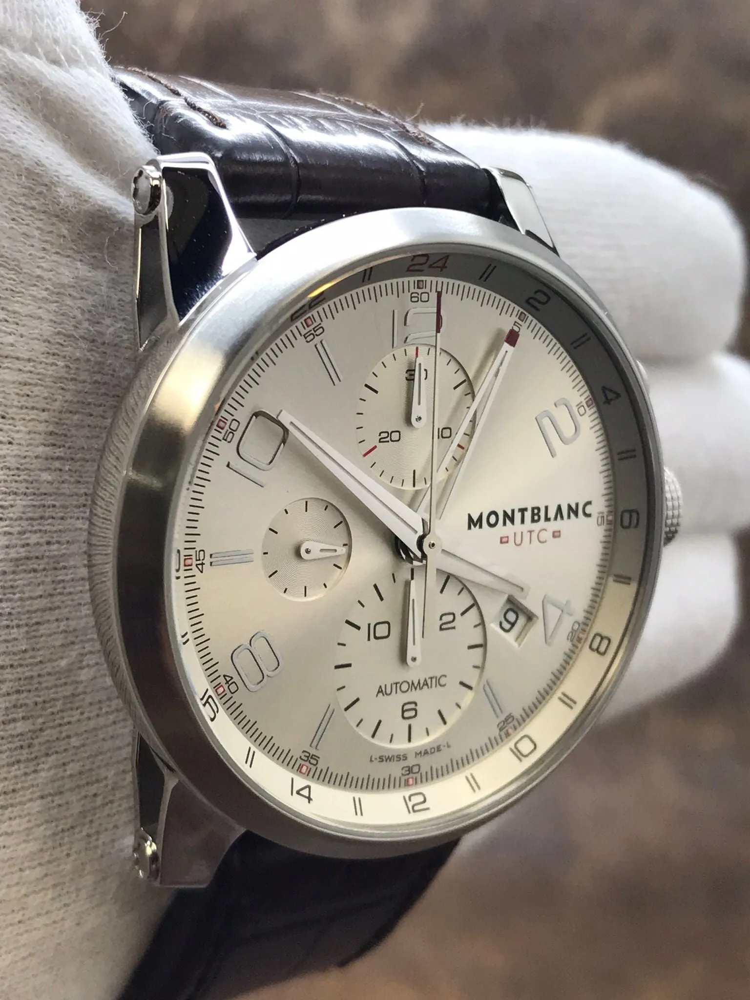 Montblanc Timewalker Chronograph UTC 107065 Silver Dial Automatic Men's Watch
